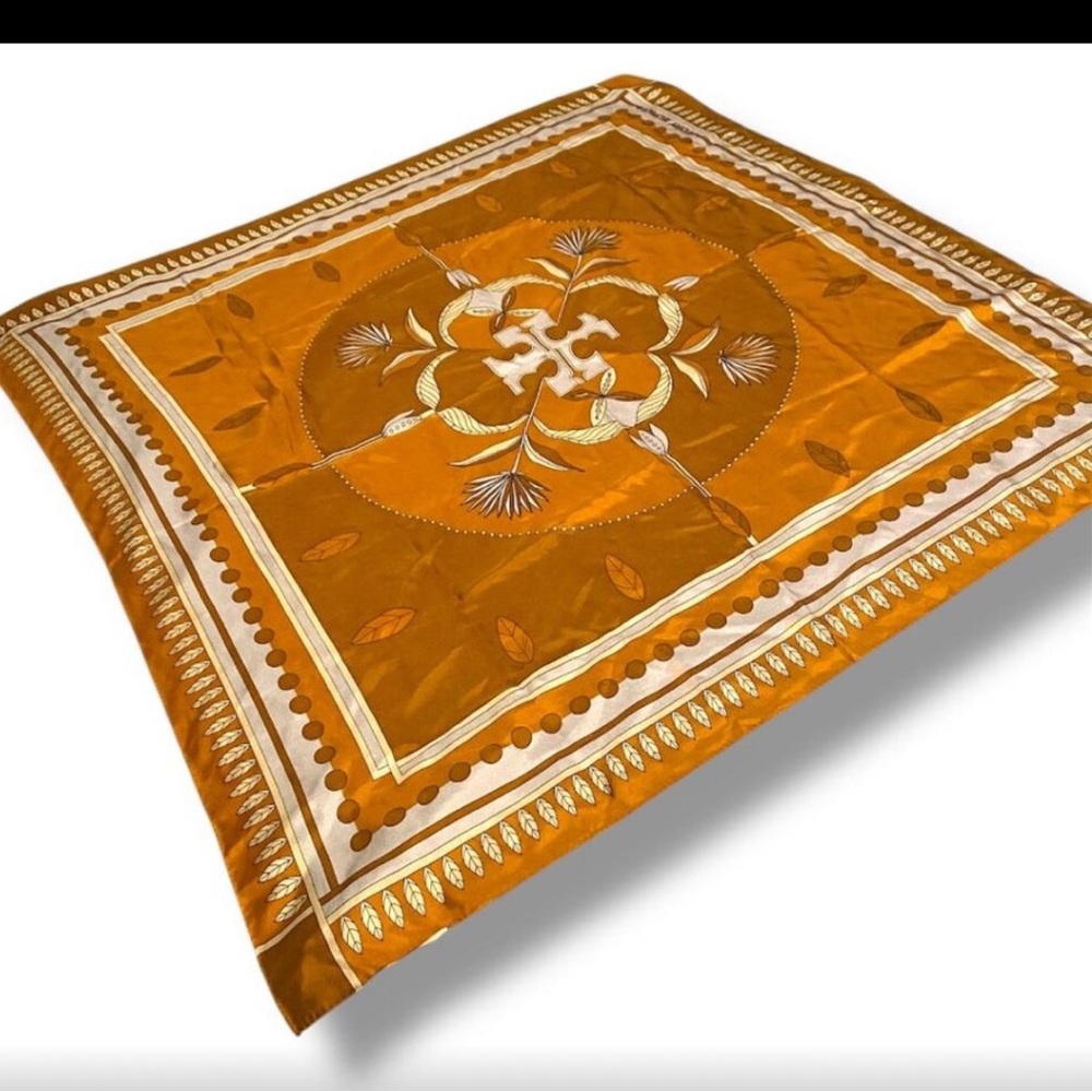 Bundle Tory Burch Orange Scarf and Necklace - Picture 7 of 9